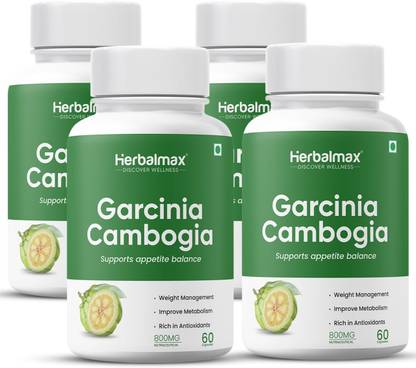 Herbal max Garcinia Cambogia (70% HCA) | Natural Fat Burner - 800Mg Veg Capsules