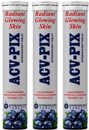 acv-pix L- Glutathione with N-Acetyl L-Cysteine and Vitamin C&E RADIANT glowing skin.