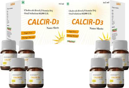 Medirvast Healthcare Calcir-D3 Nano Shots - Cholecalciferol (Vitamin D3) 60,000 IU Oral Solution