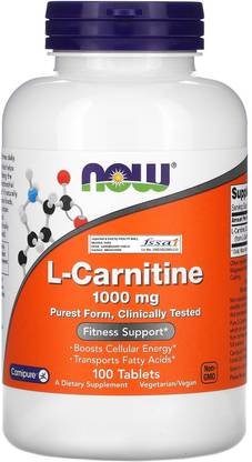 Now Foods L-Carnitine, 1000 mg, 100 Tablets