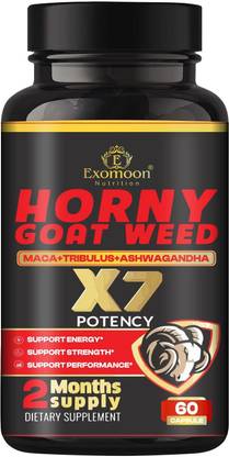 EXOMOON Horny Goat Weed Capsule with Maca for Power, Stramina & Energy | Horny Goat Weed