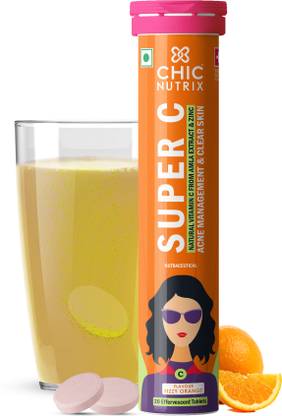 Chicnutrix Super C - Vitamin C Effervescent - 1000mg Amla, Zinc - Immunity & Skin Protection
