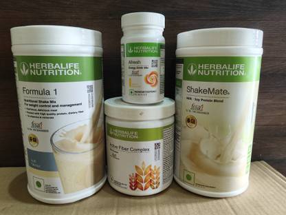 HERBALIFE WEIGHT LOSS COMBO F1 KULFI SHAKE FIBER 200GM AFRESH LEMON SHAKEMATE