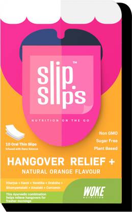 SLIP SLIPS HANGOVER RELIEF+ ORAL STRIPS,WITH NATURAL EXTRACTS FOR HANGOVER & LIVER SUPPORT