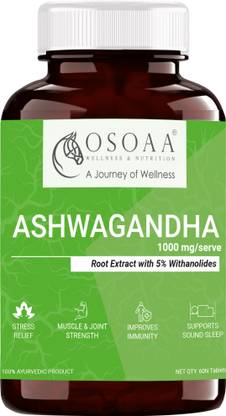 Osoaa Ashwagandha capsules 100% Root Extract helps Sleep, Stress, Cognition & Immunity