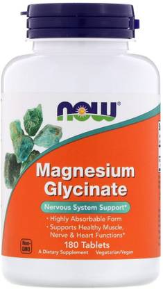 Now Foods Magnesium Glycinate, 180 Tablets