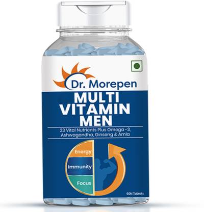 Dr. Morepen Multivitamin for Men with Omega -3 & Ashwagandha |Boost Energy, Immunity & Focus