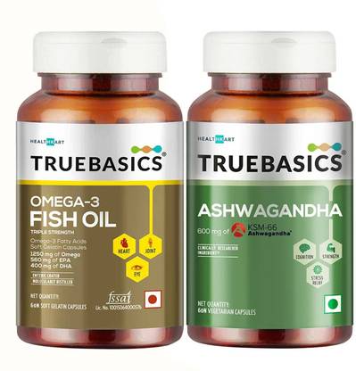 TRUEBASICS Fish Oil + Ashwagandha,
