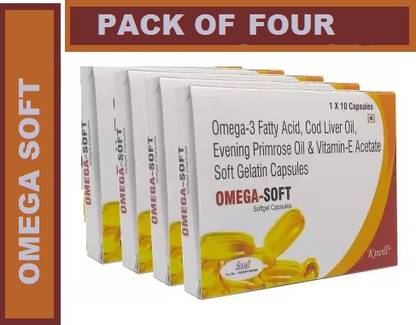 Knoll OMEGA SOFT OMEGA 3 COD LIVER OIL + VITAMIN E SOFTGEL CAPSULES (4 STRIPS)