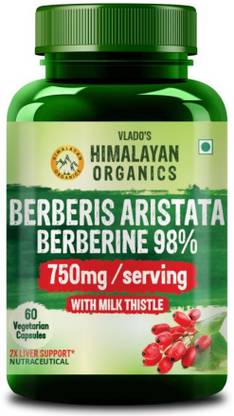 Vlado's Himalayan Organics Berberis Aristata Berberine 95% with Milk Thistle for 2X Liver Support