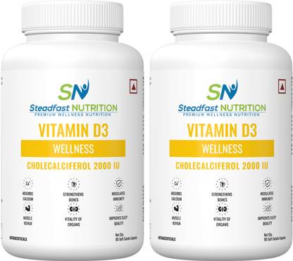 Steadfast NUTRITION Vitamin D3, Strengthens bones & muscles, improved cognition & Calcium Absorption