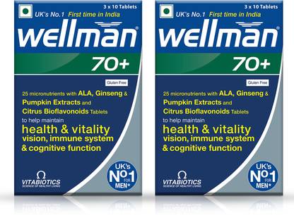 wellman Comprehensive Support for Men 70 and Over|30 Specialized Nutrients ( Pack of 2 )