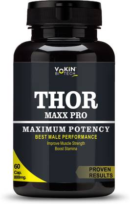 Vokin Biotech Thor Maxx Pro Testosterone Booster for Men Improves Stamina & Muscle Strength