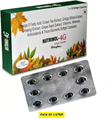 RINGHAS Nutrinol-4G For Healthy, Energy Booster & Brain Sharpner Softgel (4x10 Capsules)
