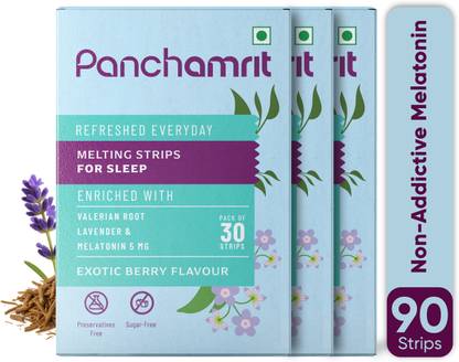 Panchamrit 5mg Melatonin Strip for Deep Sleep| Natural Ayurvedic Herbs | with Valerian Root