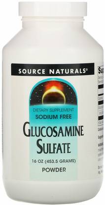 Source Naturals Glucosamine Sulfate Powder, Sodium Free, 16 oz (453.6 g)