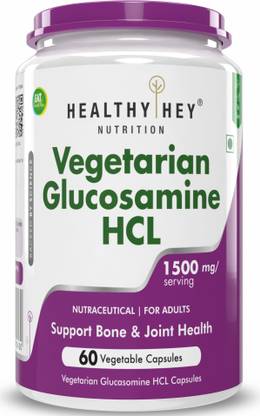HealthyHey Vegetarian Glucosamine (Non-Shellfish Derived) - Joint Health 60 Veg Capsules