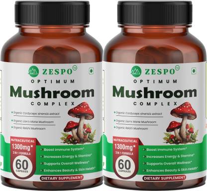 ZESPO Optimum Mushroom Complex - Lions Mane & Reishi- Vitality, Focus & Immune Support