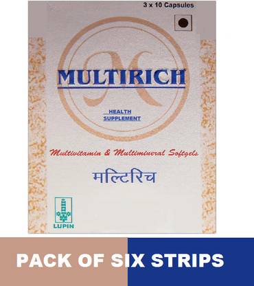 Lupin MULTIRICH MULTIVITAMIN AND MULTIMINERAL SUPPLEMENT CAPSULE (6*10CAPS)