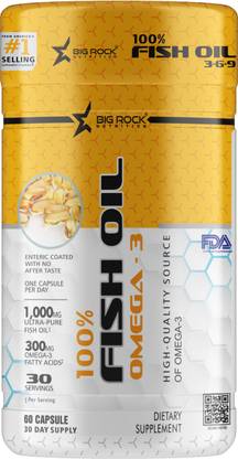 BIG ROCK NUTRITION Omega 3 Fish Oil 1000 mg with 180 mg EPA and 120 mg DHA