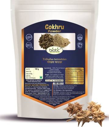 biotic Gokhru Powder ( Tribulus Terrestris ) Caltrops | Gokharu Powder - 100 gms.