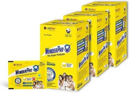 Wonderpro Probiotic Supplement-Good for Digestion and Bloating - 30 Sachets (Pack of 3)