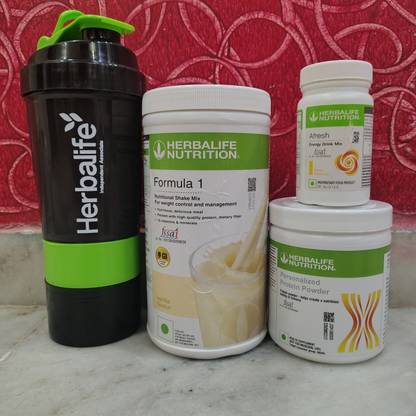 HERBALIFE FORMULA-1VANILLA SHAKE,PPP200GM,AFRESH KASHMIRI KAHWA WITH SHAKERCUP FREE