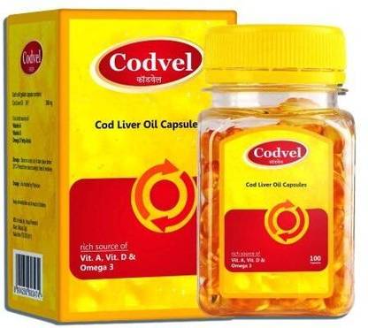 gementis NEWLY COD_VEL COD LIVER FISH OIL CAPSULE PACK OF 3*100 CAPSULE