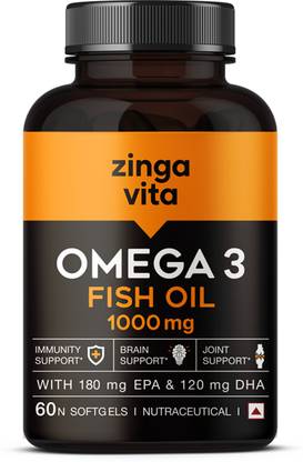 Zingavita Omega 3 Fish Oil Capsule Mercury Free Formula for Heart, Joints & Eye Support