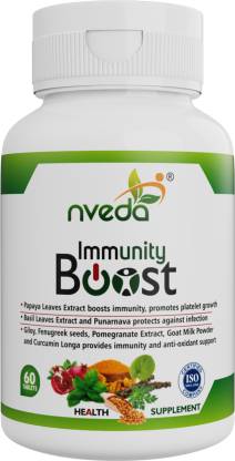 Nveda Immunity Boost with Papaya Leaves, Basil Leaves Extract, Giloy, Purnarva etc