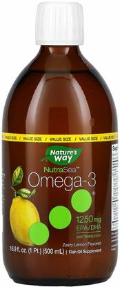 Nature's Way NutraSea, Omega-3, Zesty Lemon , 16.9 fl oz (500 ml)