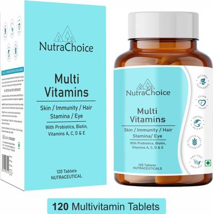NutraChoice Multivitamin Tablets for Men and Women, 40 Nutrients with Probiotics