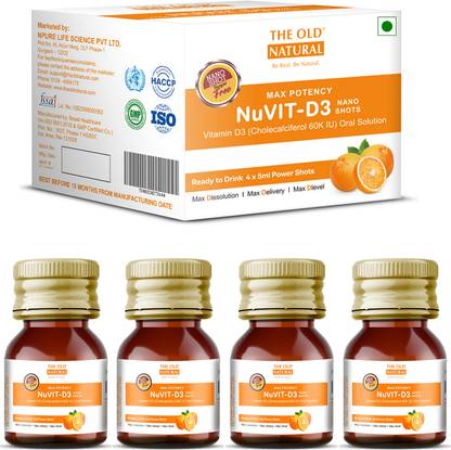 The Old Natural Nuvit D3 Vitamin D3 60000 iu I 60K iu Sugar Free Nano Shots
