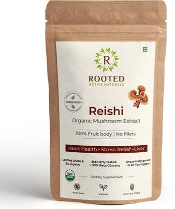 ROOTED Reishi mushroom USDA Organic, > 30% Beta Glucans