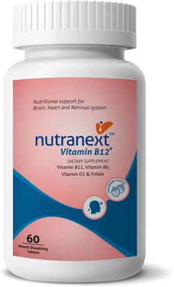 NutraNext Vitamin B12 Plus | Vitamin B12 | 60 Mouth dissolving tablets | Strawberry Flavor