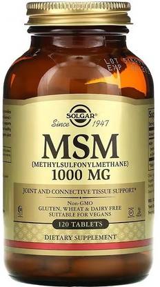 Solgar MSM (Methylsulfonylmethane), 1,000 mg, 120 Tablets