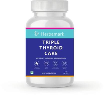 Herbamark Triple Thyroid Care | Ashwagandha - Sea Kelp - L-Tyrosine - Iodine - Vitamin B1