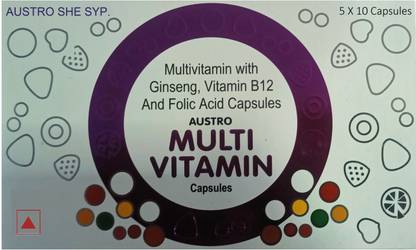 AUSTRO SHE SYP. Multivitamin Ginseng, Folic Acid, B12 Niacinamide Strength Energy Skin Hair Care