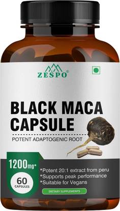 ZESPO Black Maca Root - Premium 20:1 Peruvian Adaptogen - Performance & Energy Booster
