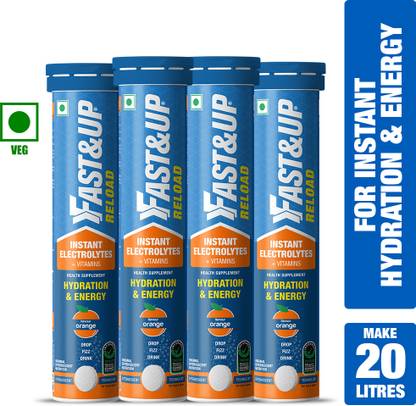 FAST&UP Reload Electrolytes-Hydration With Instant Energy Formula-Energy Drink-Orange