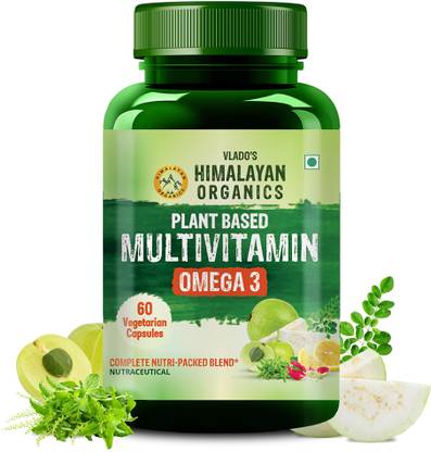 Vlado's Himalayan Organics Plant Based Vegan Omega 3 with Multivitamin 25+ Ingredients for Energy,Immunity