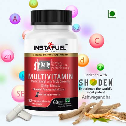 INSTAFUEL Wellness Multivitamin for All, Once Daily Formula, 60 Delay Release Capsules