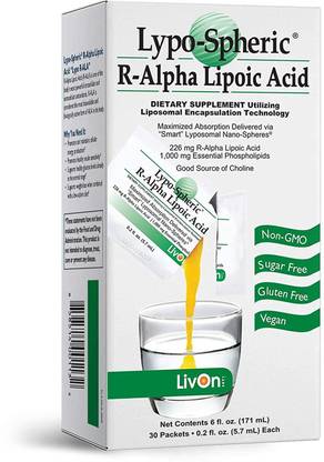 LIVON Lypo-pheric R-ALA Alpha Lipoic Acid Supplement Manage Blood Sugar - 30 Sachets