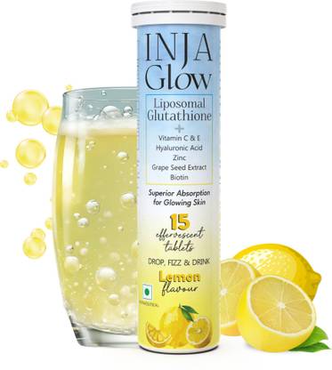 inja Glow Liposomal Glutathione + Vitamin C & E, 4x Effective - Lemon Flavour