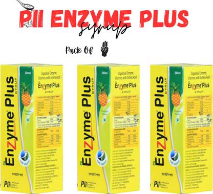 Pii Enzyme Plus Syrup Pineapple Flavour 200ml - Pack of 3