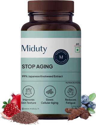 Miduty Stop Aging-Trans Resveratrol 99% supplement-Green Tea-Quercetin-BP-Anti Aging
