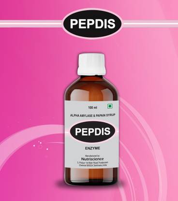 PEPDIS ALPHA AMYLASE AND PAPAIN SYRUP - 100ML - STRAWBERRY FLAVOUR