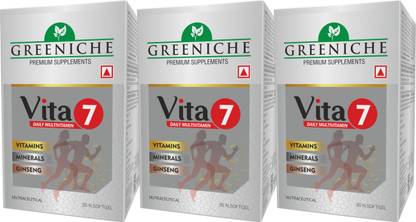 Greeniche Vita 7 Multivitamin with Ginseng for Energy, Stamina & Immunity