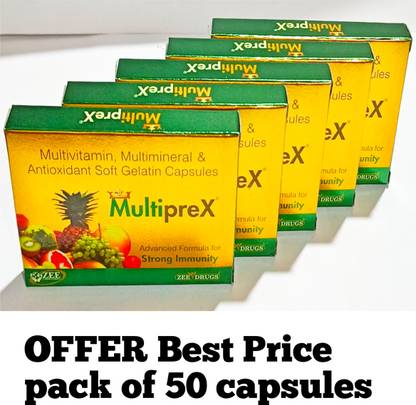 Multiprex New multivitamin multimineral and antioxidant soft gelatin 50 capsules