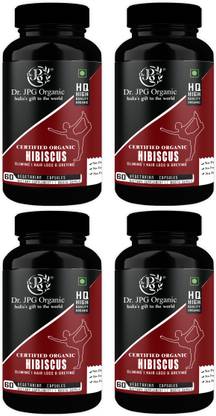 Dr. JPG Organic Hibiscus Capsules for Sliming&Hair Loss|INDIA ORGANIC Certified|500mg